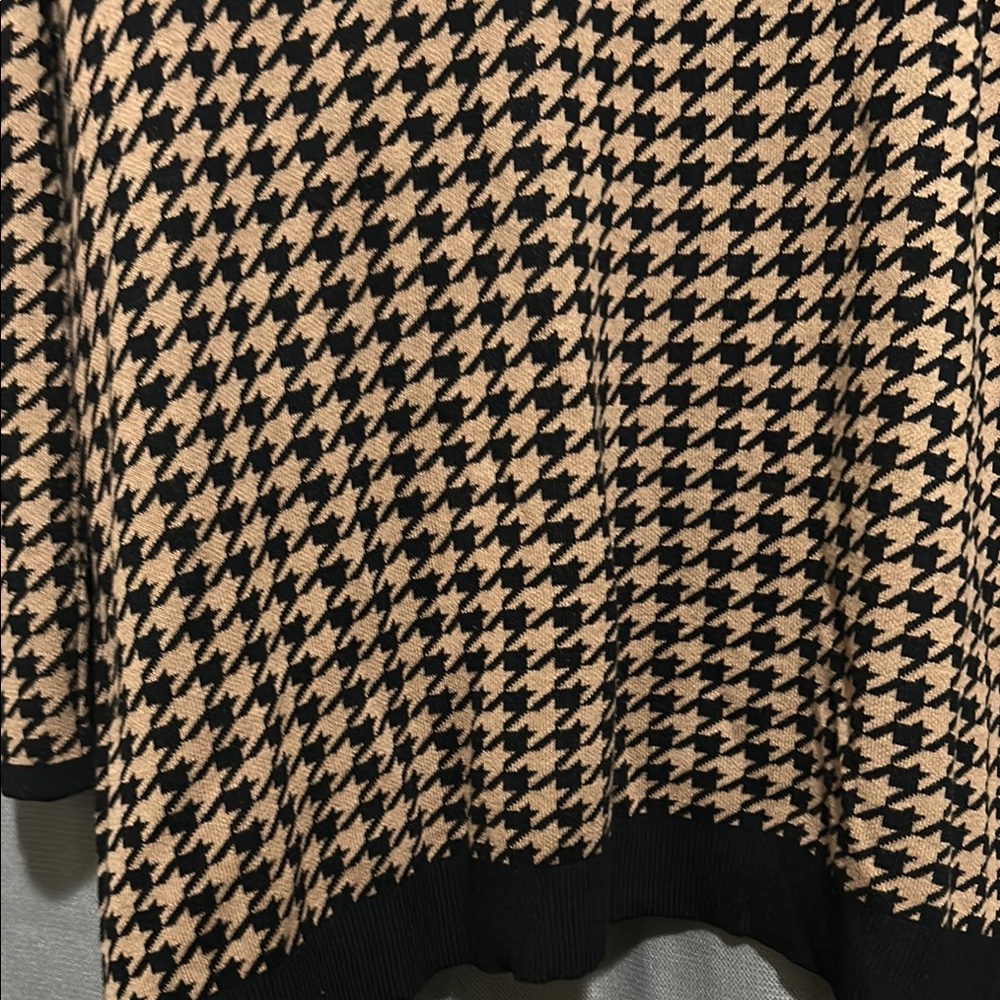 Black/Beige Houndstooth Open-Front Cardigan - Picture 3 of 13